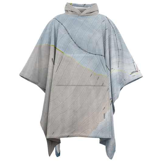 Roundhill, New Zealand Ski Resort Map Flannel Blanket Poncho - Powderaddicts