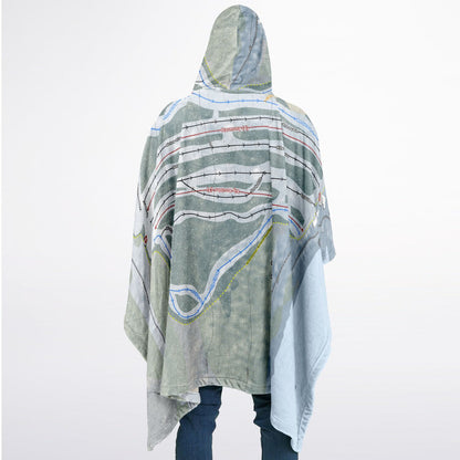 Big Boulder, Pennsylvania Ski Resort Map Flannel Blanket Poncho