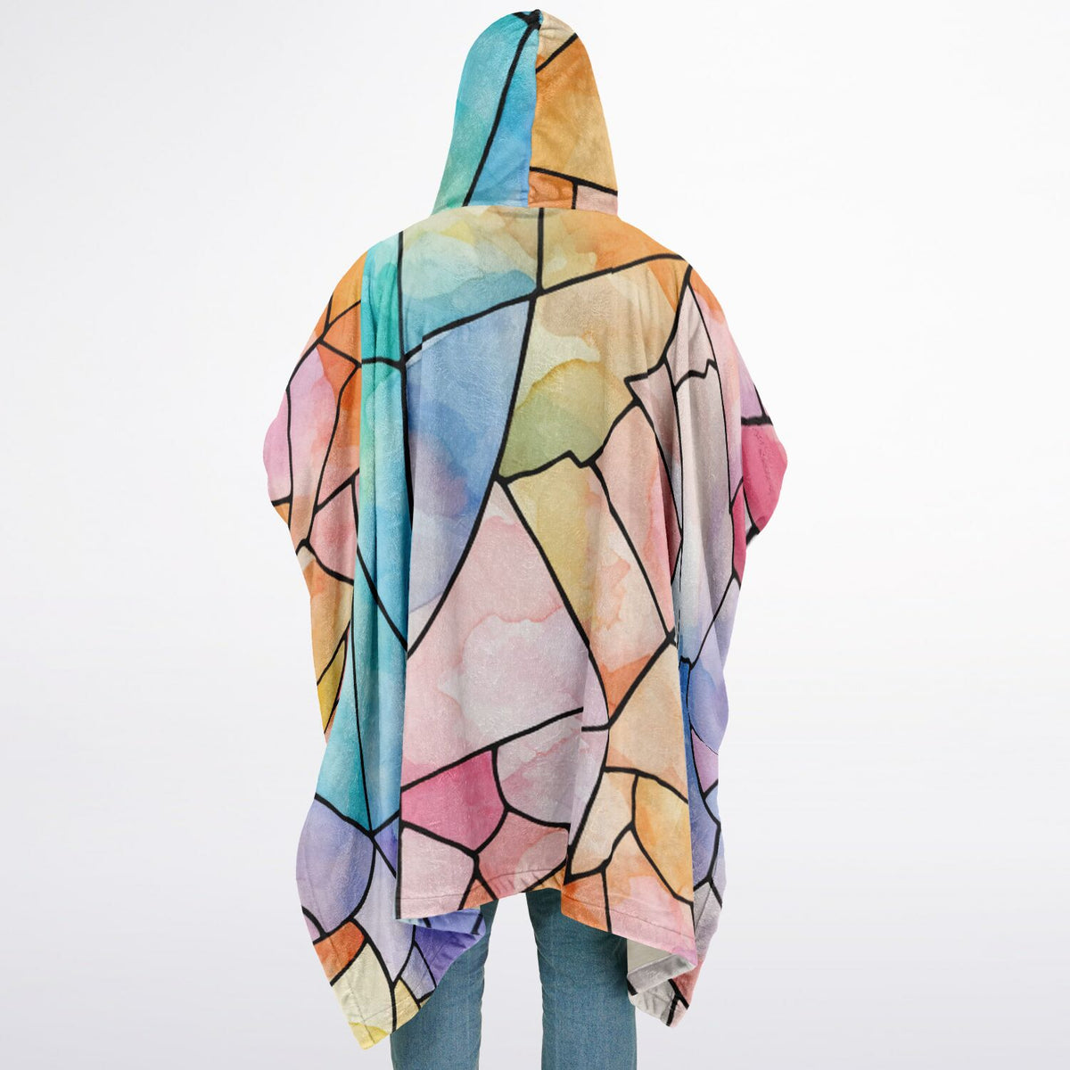 Stained Glass,  Flannel Blanket Poncho