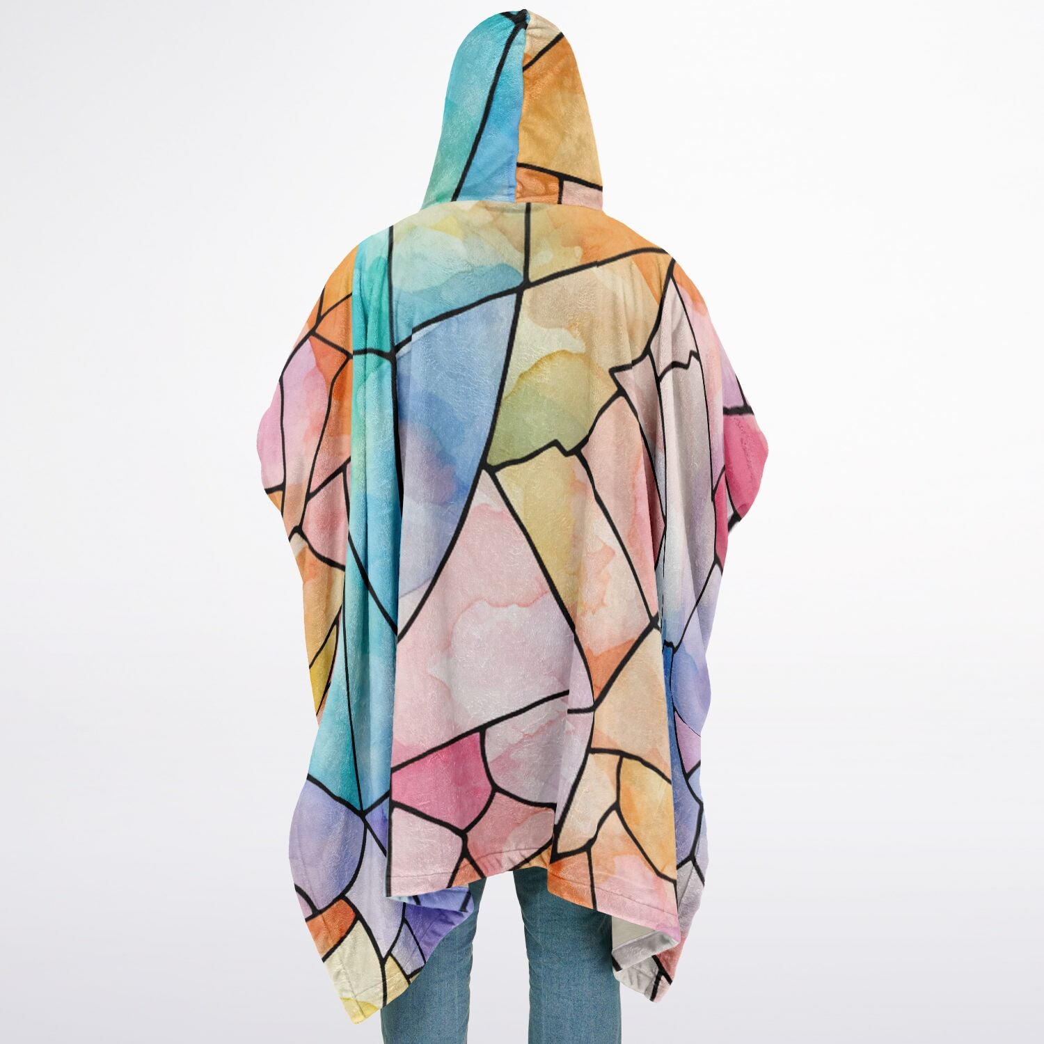 Stained Glass,  Flannel Blanket Poncho