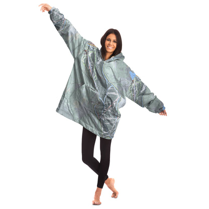Eagle Point, Utah Ski Trail Map - Snug Hoodie - Powderaddicts