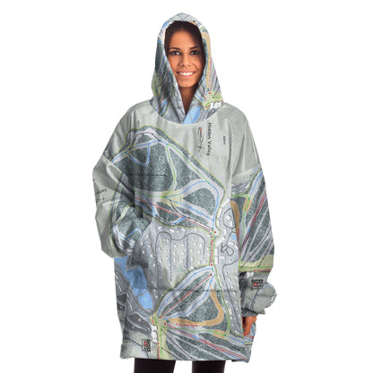 Hidden Valley, Missouri Ski Trail Map Snug Hoodie - Powderaddicts