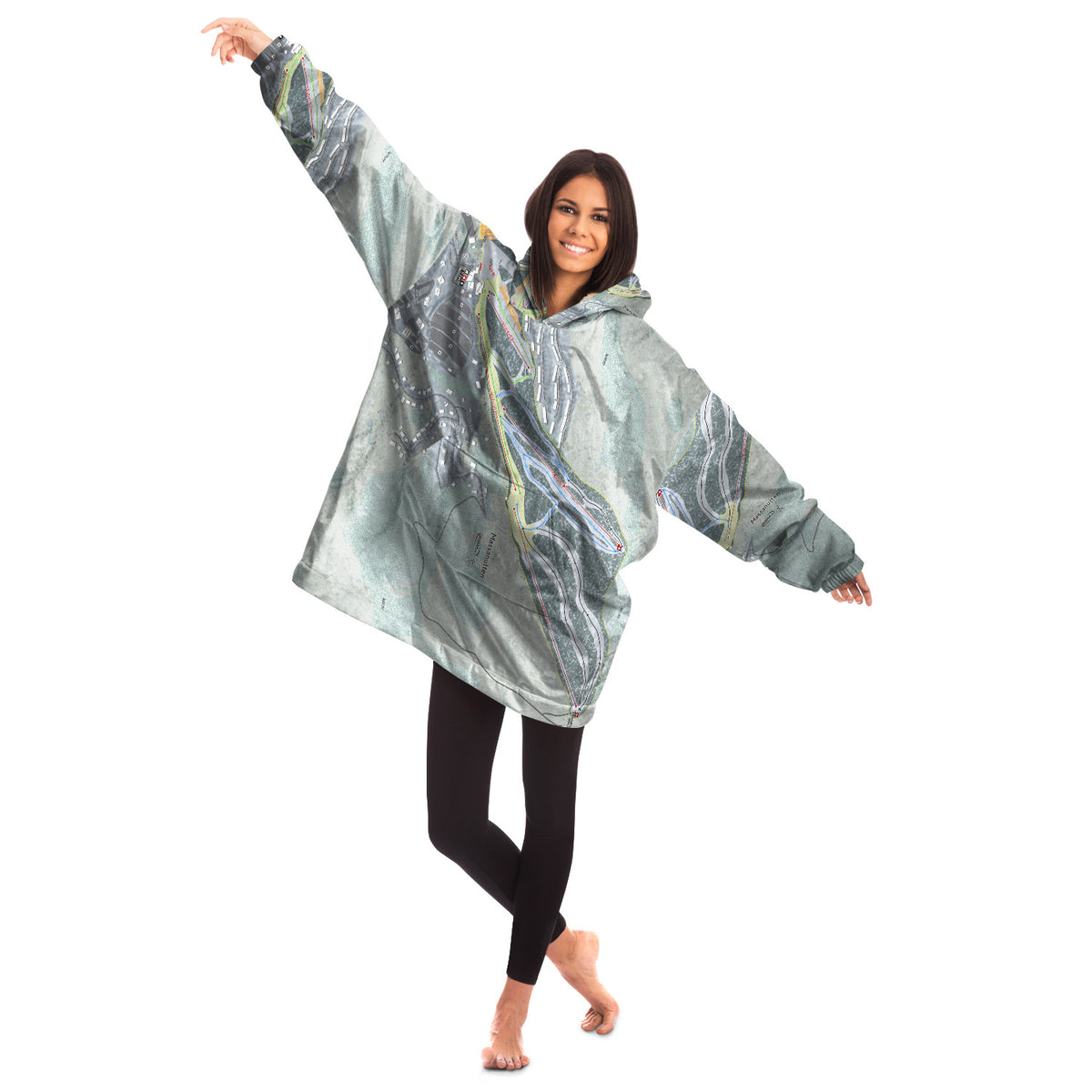 Massanutten, Virginia Ski Trail Map - Snug Hoodie