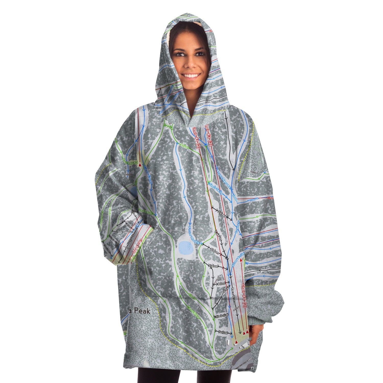 Sandia Peak, New Mexico Ski Trail Map - Snug Hoodie