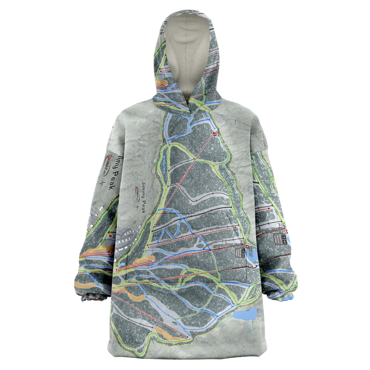 Jiminy Peak, Massachusetts Ski Trail Map Snug Hoodie