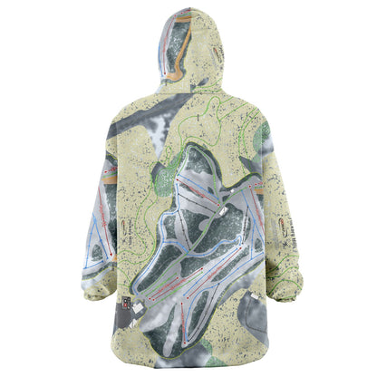 Hickory Hills, Michigan Ski Trail Map Snug Hoodie - Powderaddicts