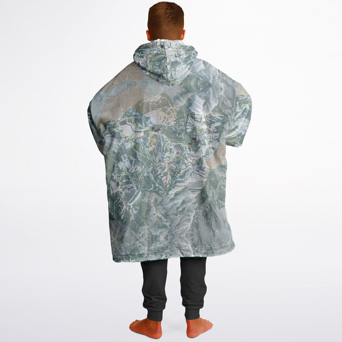 Powder Mountain, Utah Ski Resort Map Youth Reversible Snug Hoodie