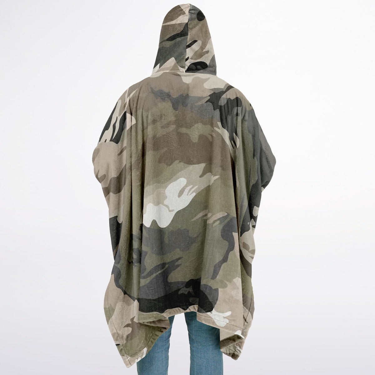 Army Camouflage Pattern, Flannel Blanket Poncho