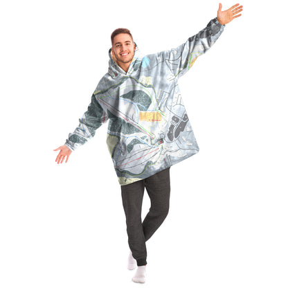 Shanty Creek Summit Mountain, Michigan Ski Trail Map Snug Hoodie - Powderaddicts