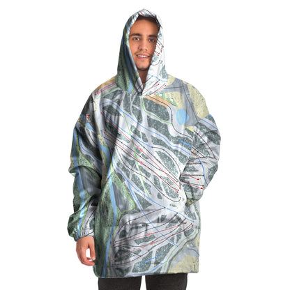 Big Snow BlackJack, Michigan Ski Trail Map Snug Hoodie - Powderaddicts