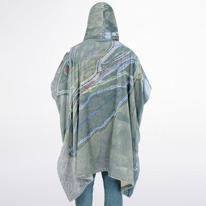 Dartmouth Skiway, New Hampshire Ski Resort Map Flannel Blanket Poncho