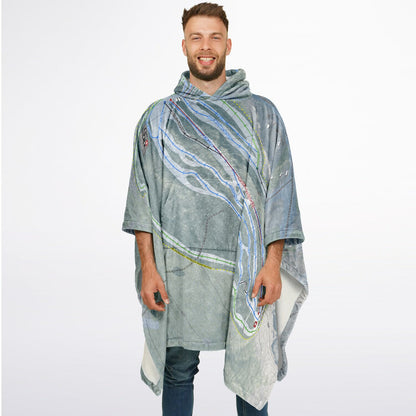 Dartmouth Skiway, New Hampshire Ski Resort Map Flannel Blanket Poncho