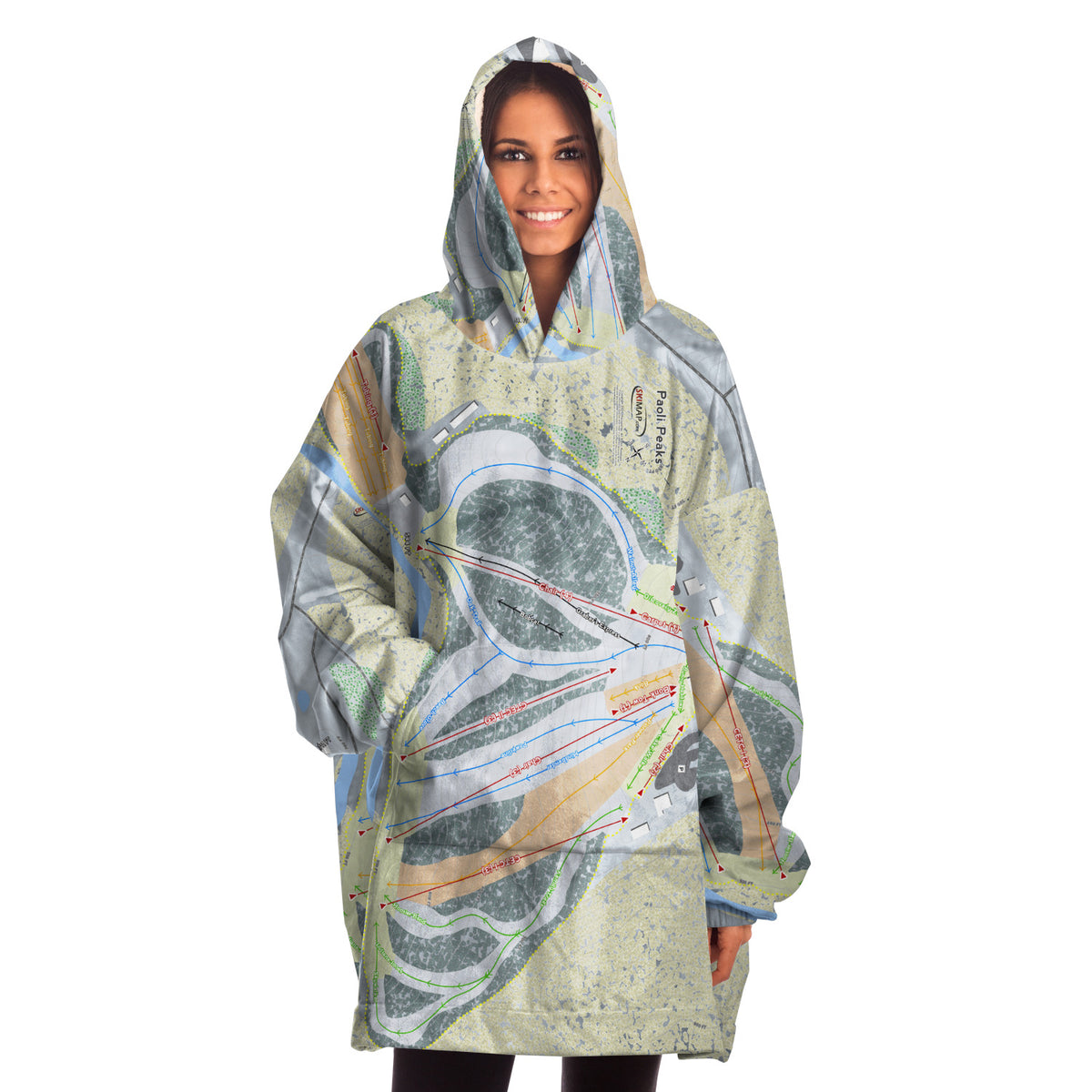 Paoli Peaks, Indiana Ski Trail Map - Snug Hoodie