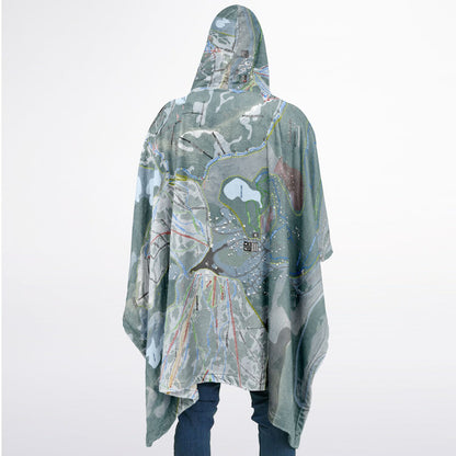 Solitude, Utah Ski Resort Map Flannel Blanket Poncho