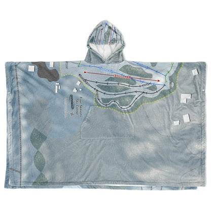 Four Seasons Ski Center, New York Ski Resort Map Flannel Blanket Poncho
