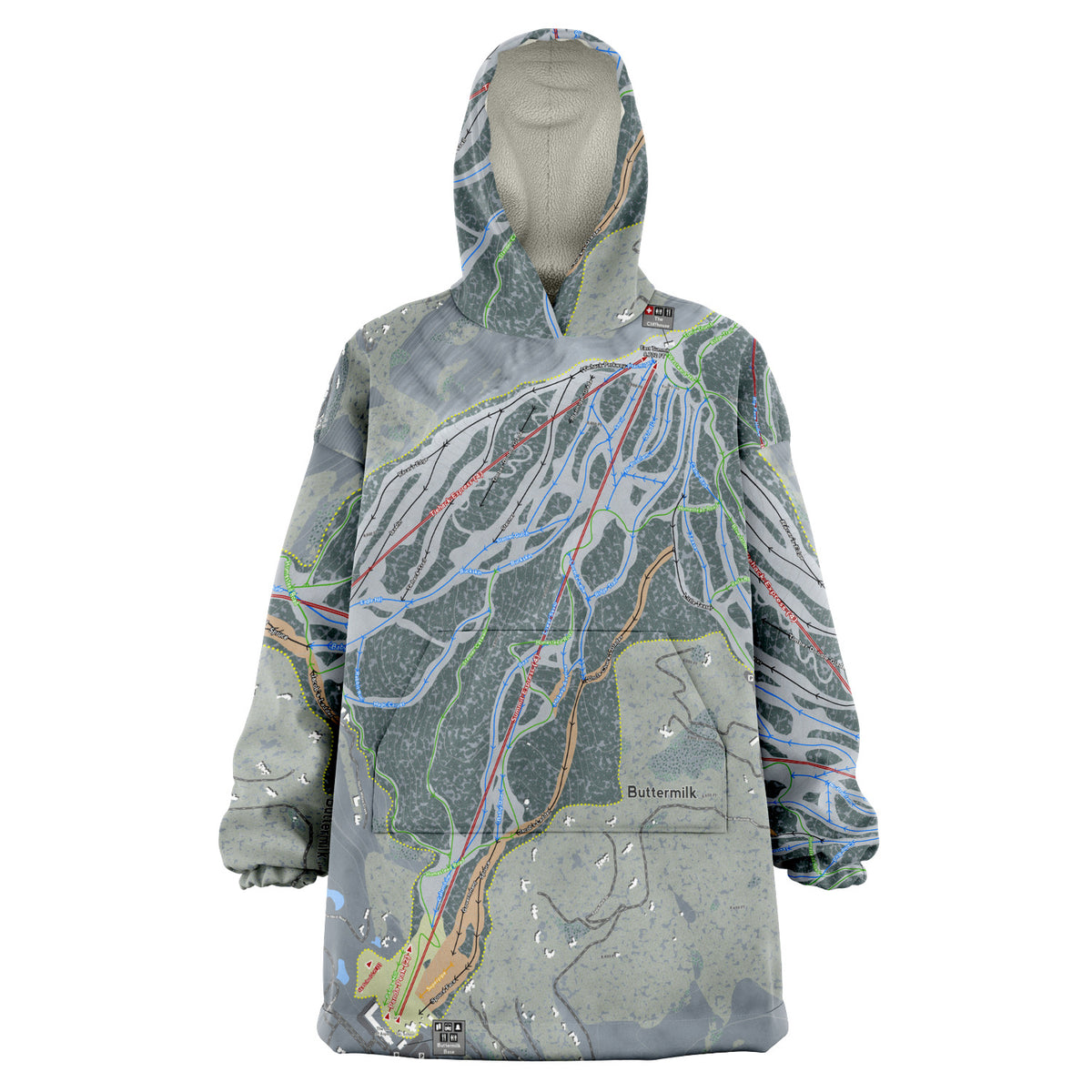 Buttermilk, Colorado Ski Trail Map - Snug Hoodie