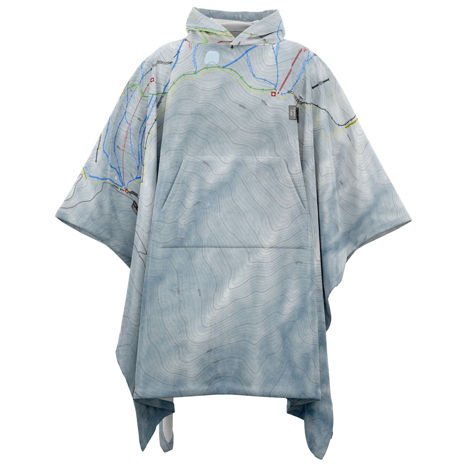 Cardrona, New Zealand Ski Resort Map Flannel Blanket Poncho