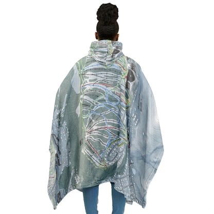 Holimont, New York Ski Resort Map Flannel Blanket Poncho