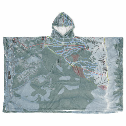 Breckenridge, Colorado Ski Resort Map Flannel Blanket Poncho