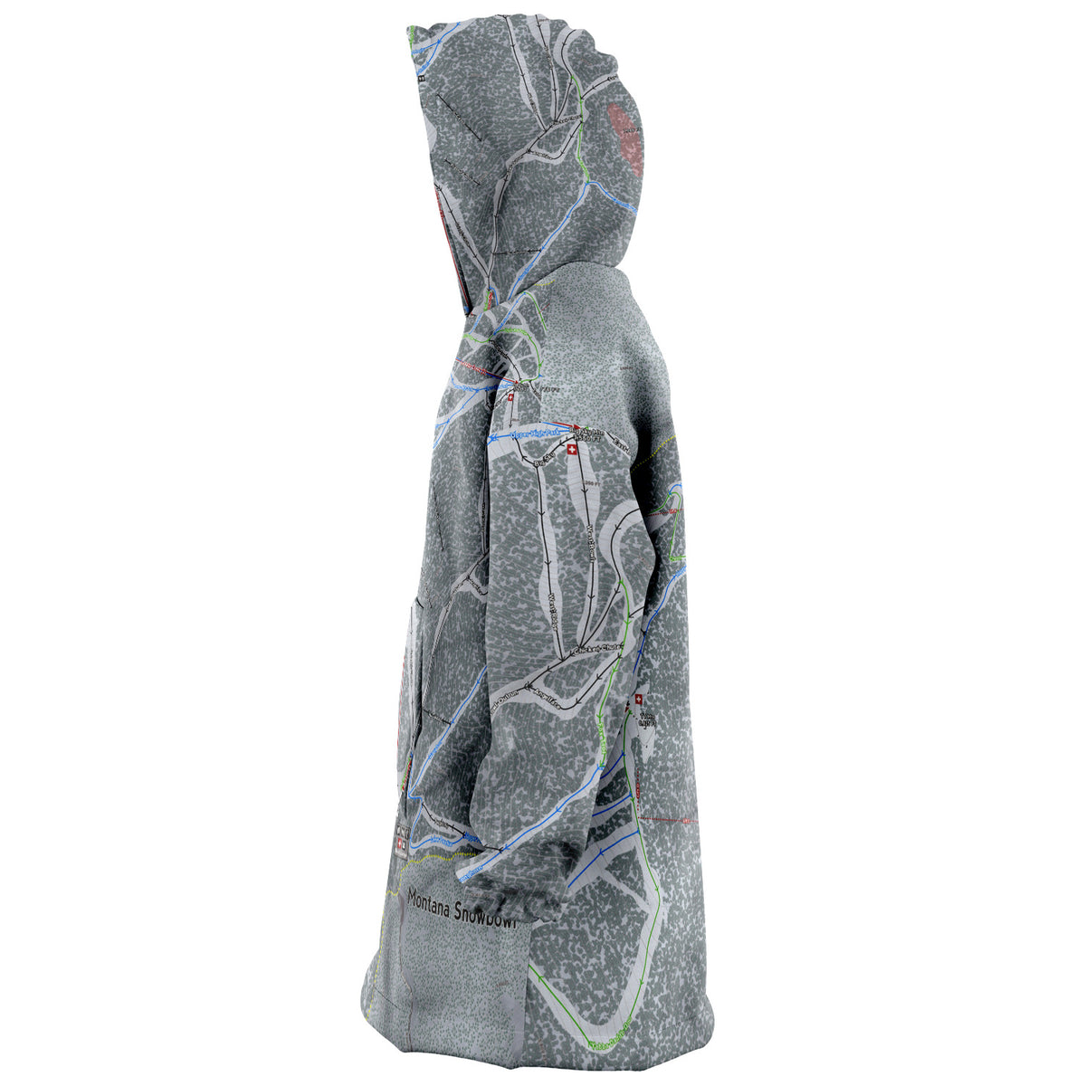 Montana Snowbowl, Montana Ski Trail Map Snug Hoodie