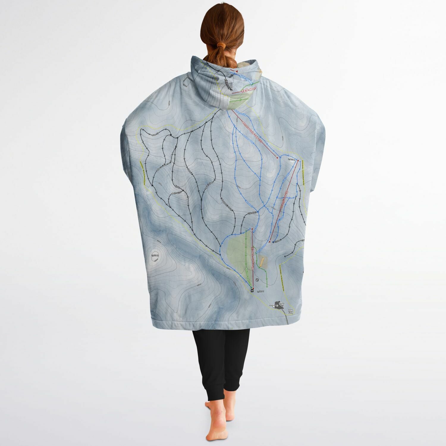 Tukino, New Zealand Ski Trail Map - Snug Hoodie - Powderaddicts