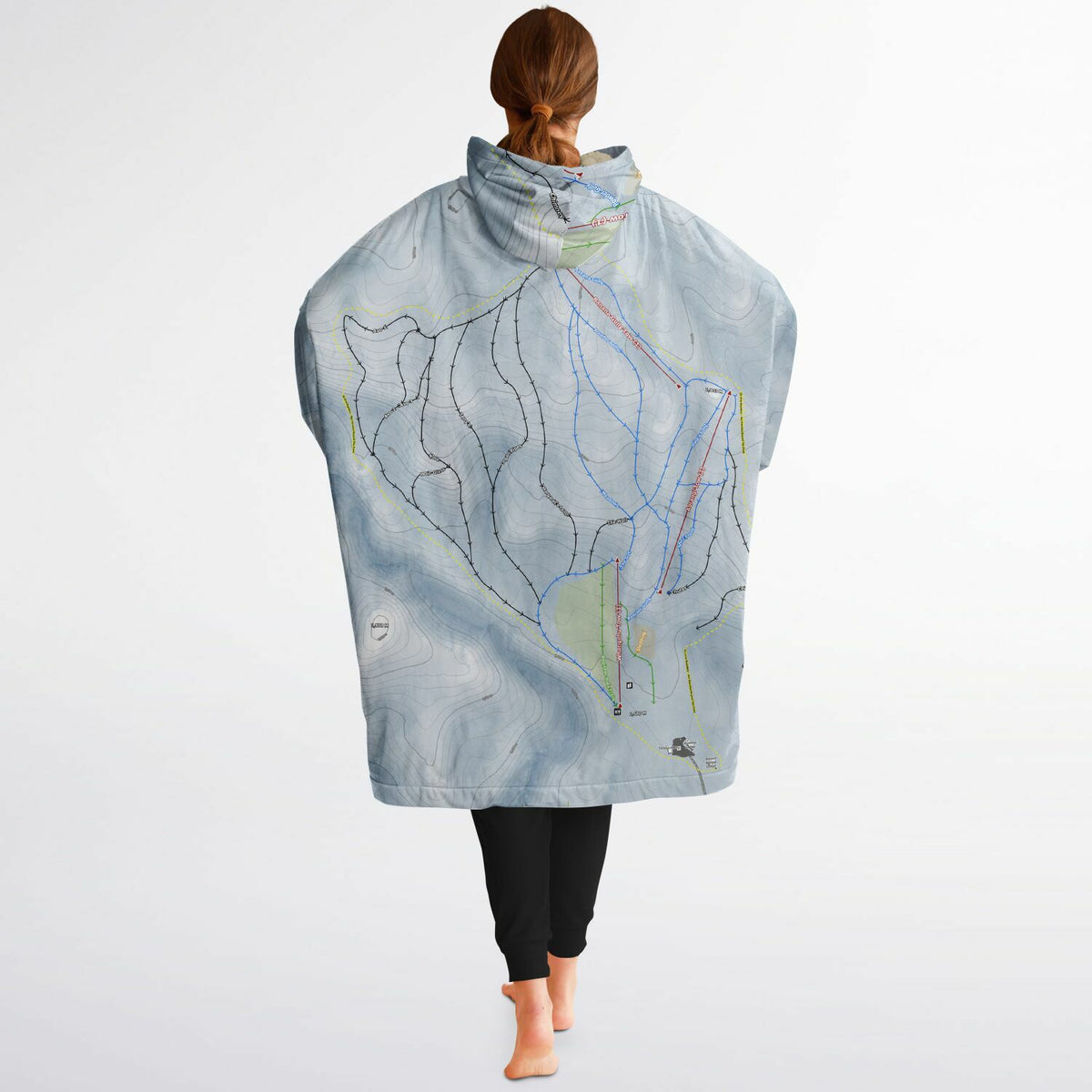 Tukino, New Zealand Ski Trail Map - Snug Hoodie