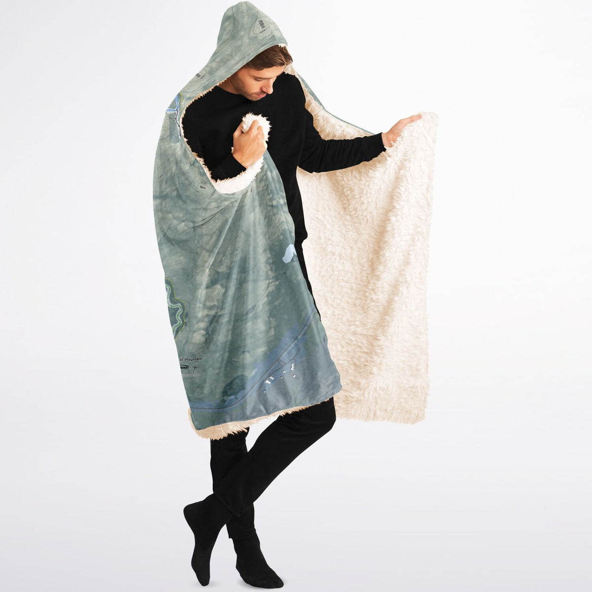 Wildcat Mountain, New Hampshire Ski Trail Map - Adult Hooded Blanket