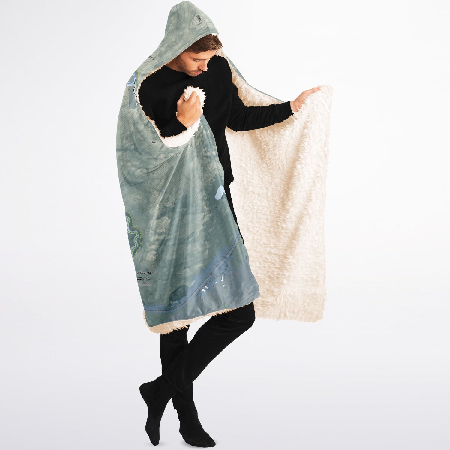 Wildcat Mountain, New Hampshire Ski Trail Map - Adult Hooded Blanket