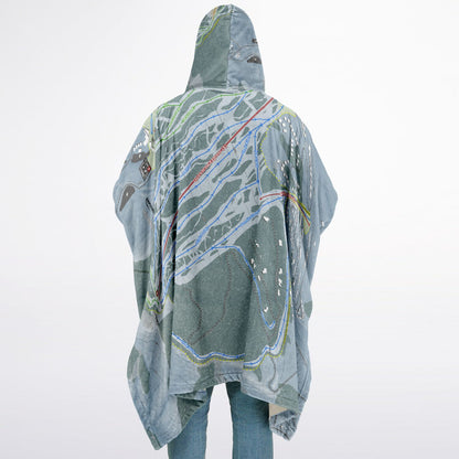 Granby Ranch, Colorado Ski Resort Map Flannel Blanket Poncho