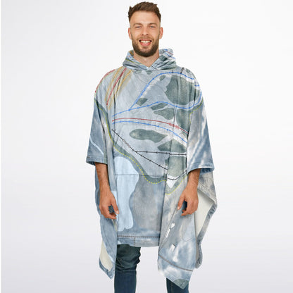 Cannonsburg, Michigan Ski Resort Map Flannel Blanket Poncho