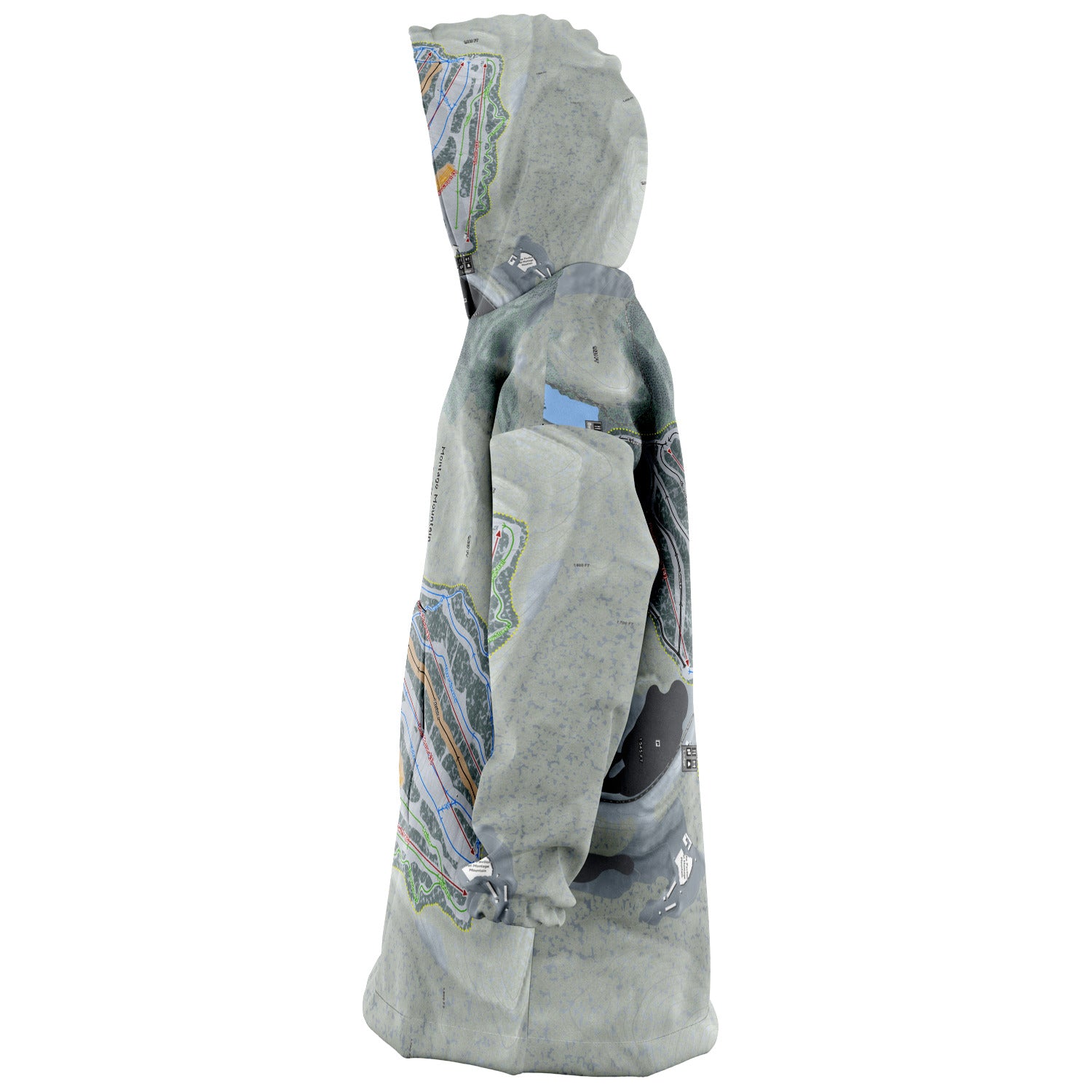 Montage Mountain, Pennsylvania Ski Trail Map Snug Hoodie