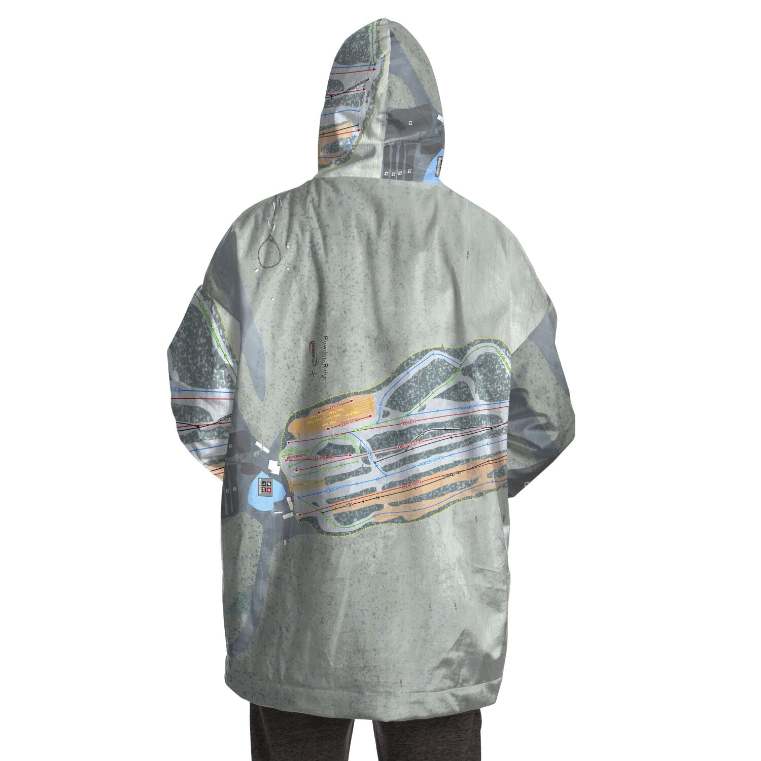Powder Ridge, Connecticut Ski Trail Map - Snug Hoodie