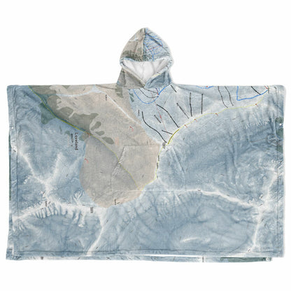 Loveland, Colorado Ski Resort Map Flannel Blanket Poncho