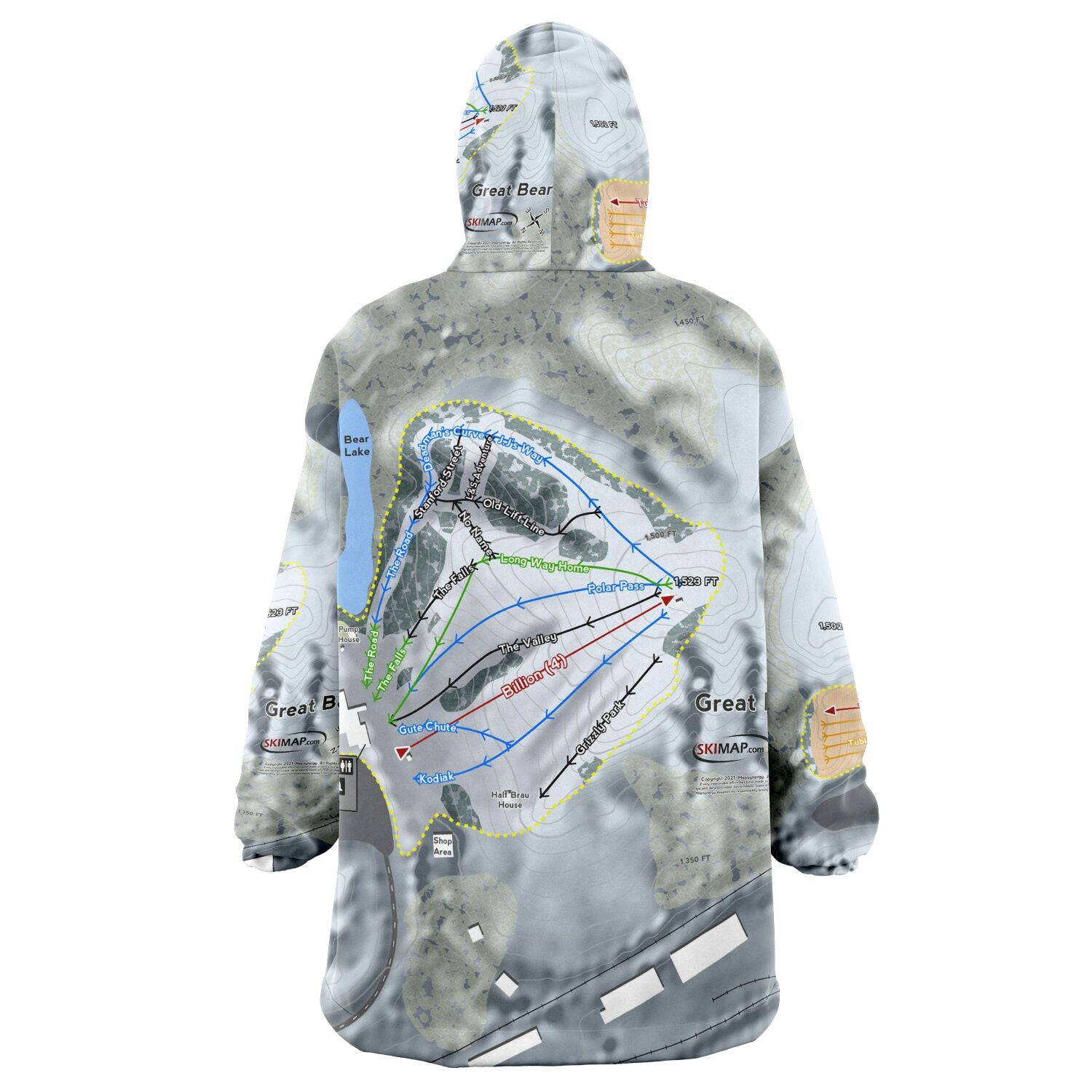 Great Bear, South Dakota Ski Trail Map - Snug Hoodie