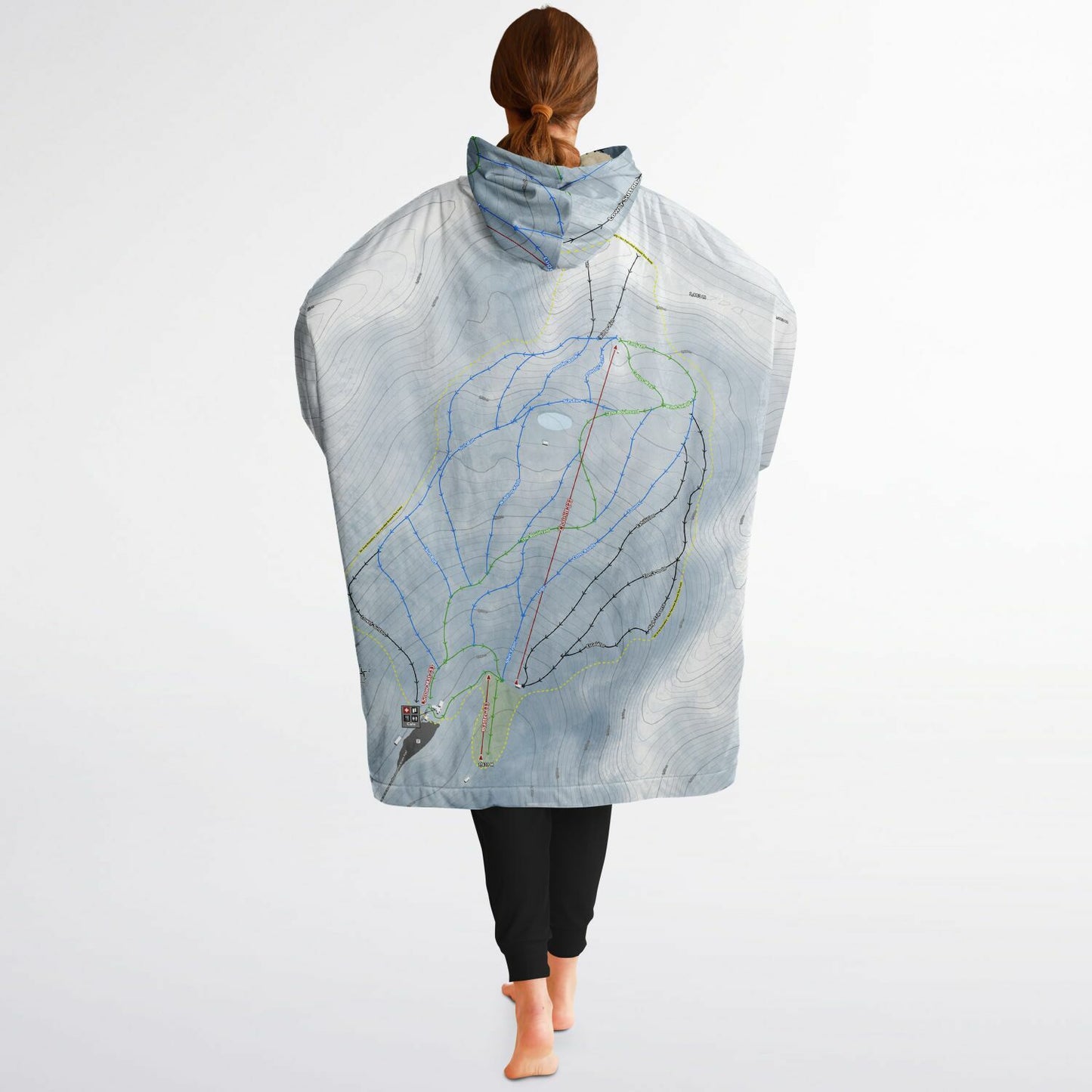 Ohau, New Zealand Ski Trail Map - Snug Hoodie - Powderaddicts