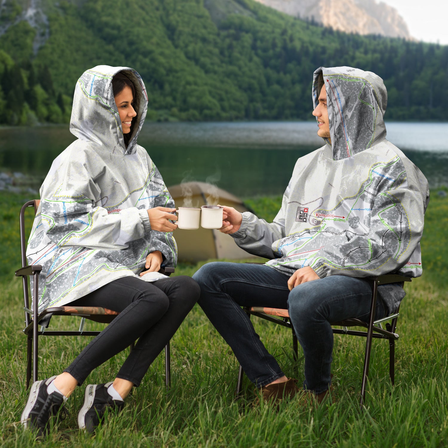 Bald Mountain, Idaho Ski Trail Map Snug Hoodie