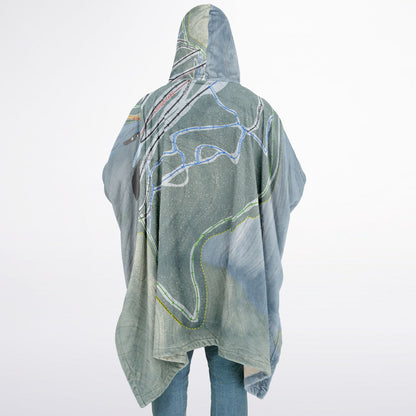 Plattekill, New York Ski Resort Map Flannel Blanket Poncho