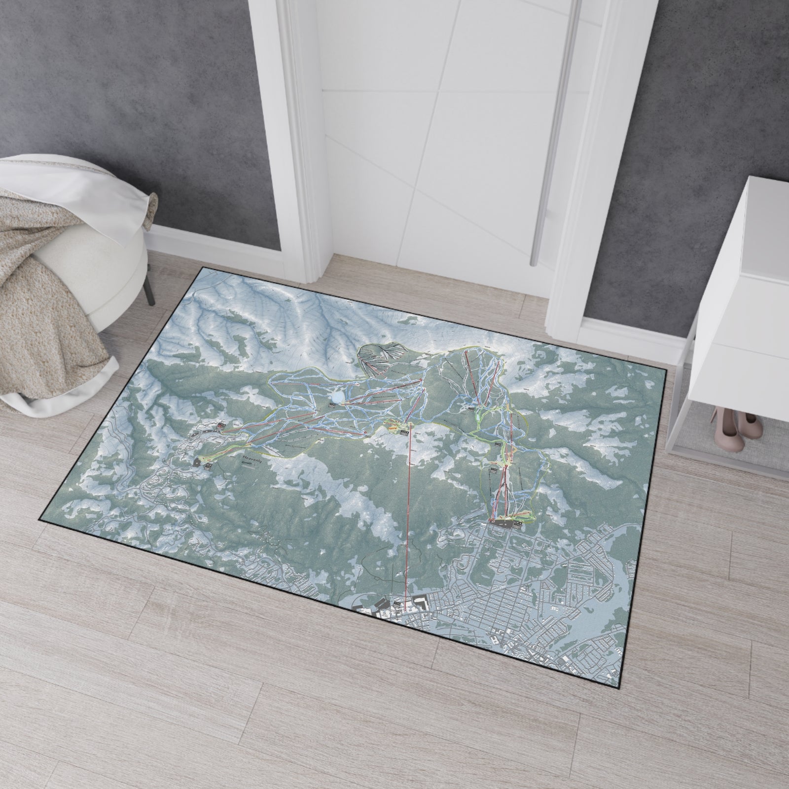 Heavenly, Nevada Ski Resort Map Heavy Duty Floor Mat