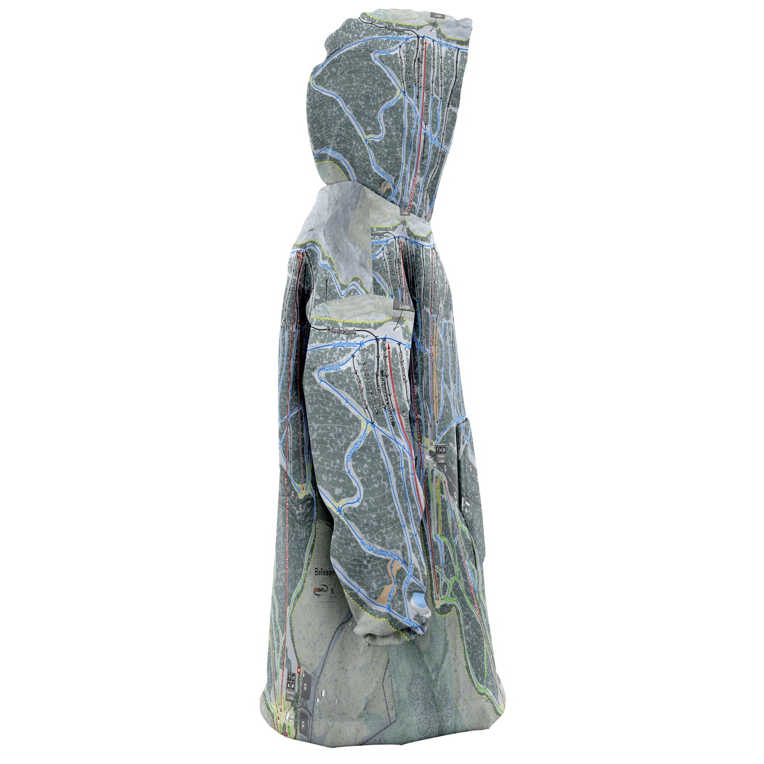 Belleayre Resort, New York Ski Trail Map Snug Hoodie