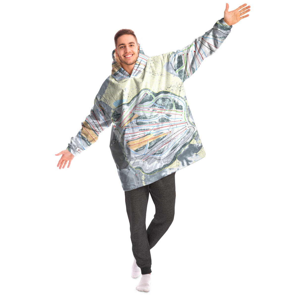 Bittersweet, Michigan Ski Trail Map Snug Hoodie