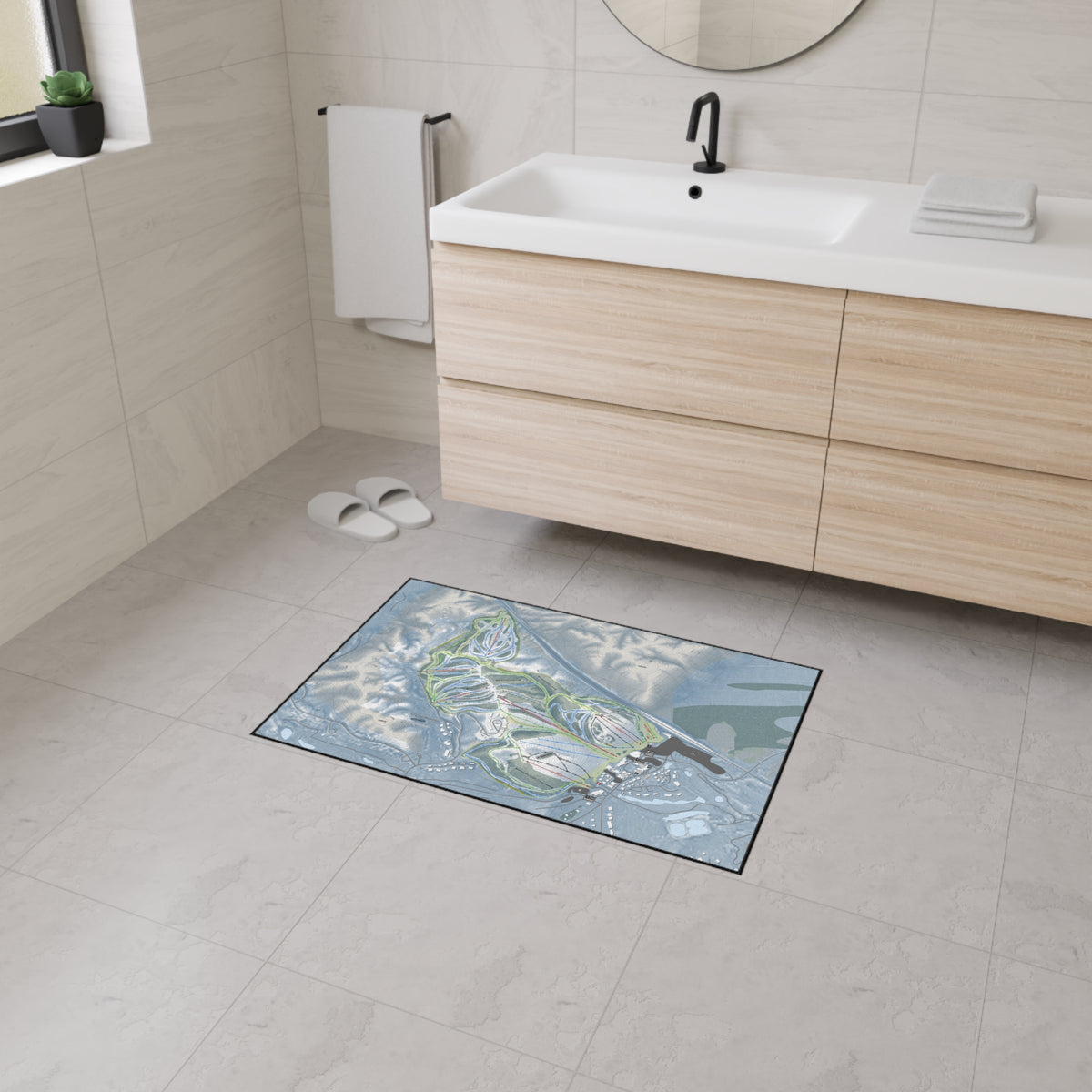 Crystal Mountain, Michigan Ski Resort Map Heavy Duty Floor Mat
