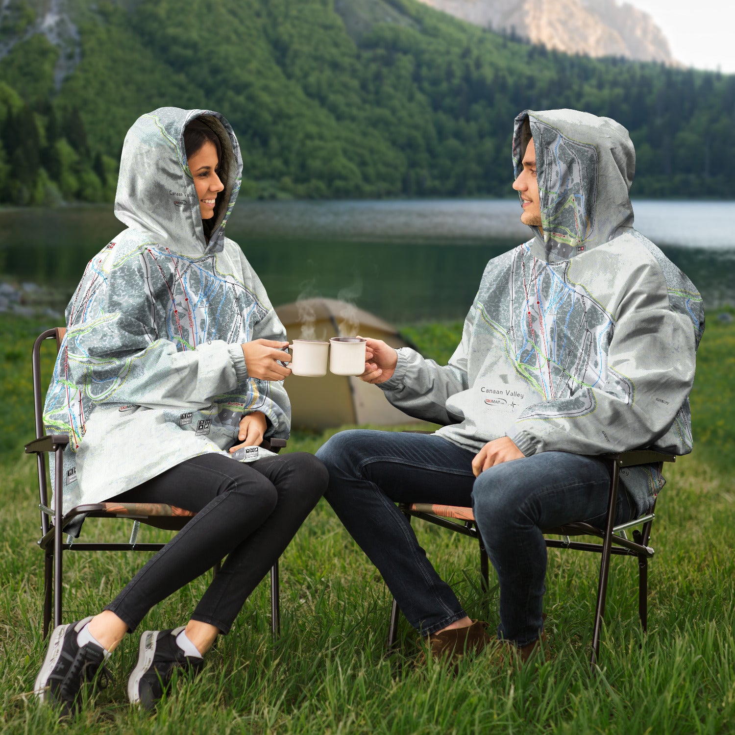 Canaan Valley, West Virginia Ski Trail Map - Snug Hoodie