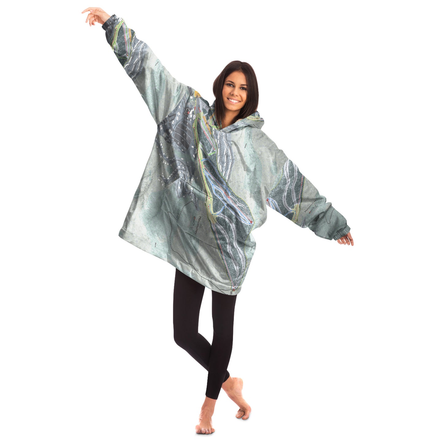 Massanutten, Virginia Ski Trail Map - Snug Hoodie