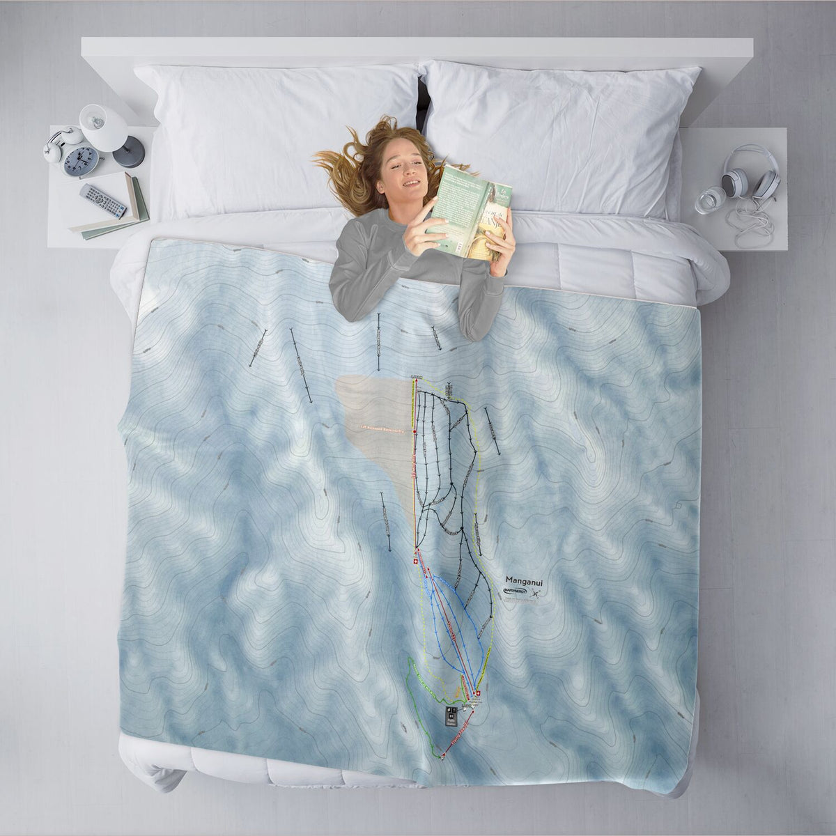 Manganui, New Zealand Ski Resort Map XL Blanket