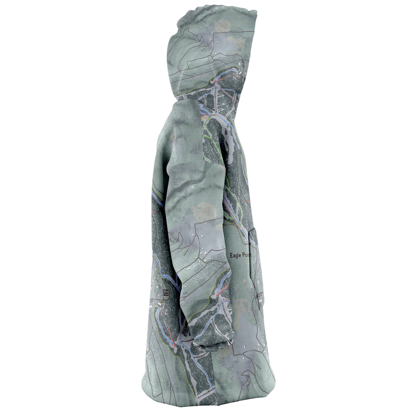 Eagle Point, Utah Ski Trail Map - Snug Hoodie - Powderaddicts
