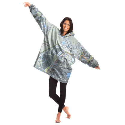 Hidden Valley, Pennsylvania Ski Trail Map Snug Hoodie - Powderaddicts