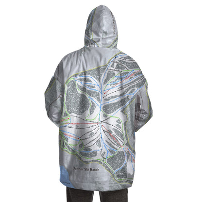 Donner Ski Ranch, California Ski Trail Map - Snug Hoodie - Powderaddicts