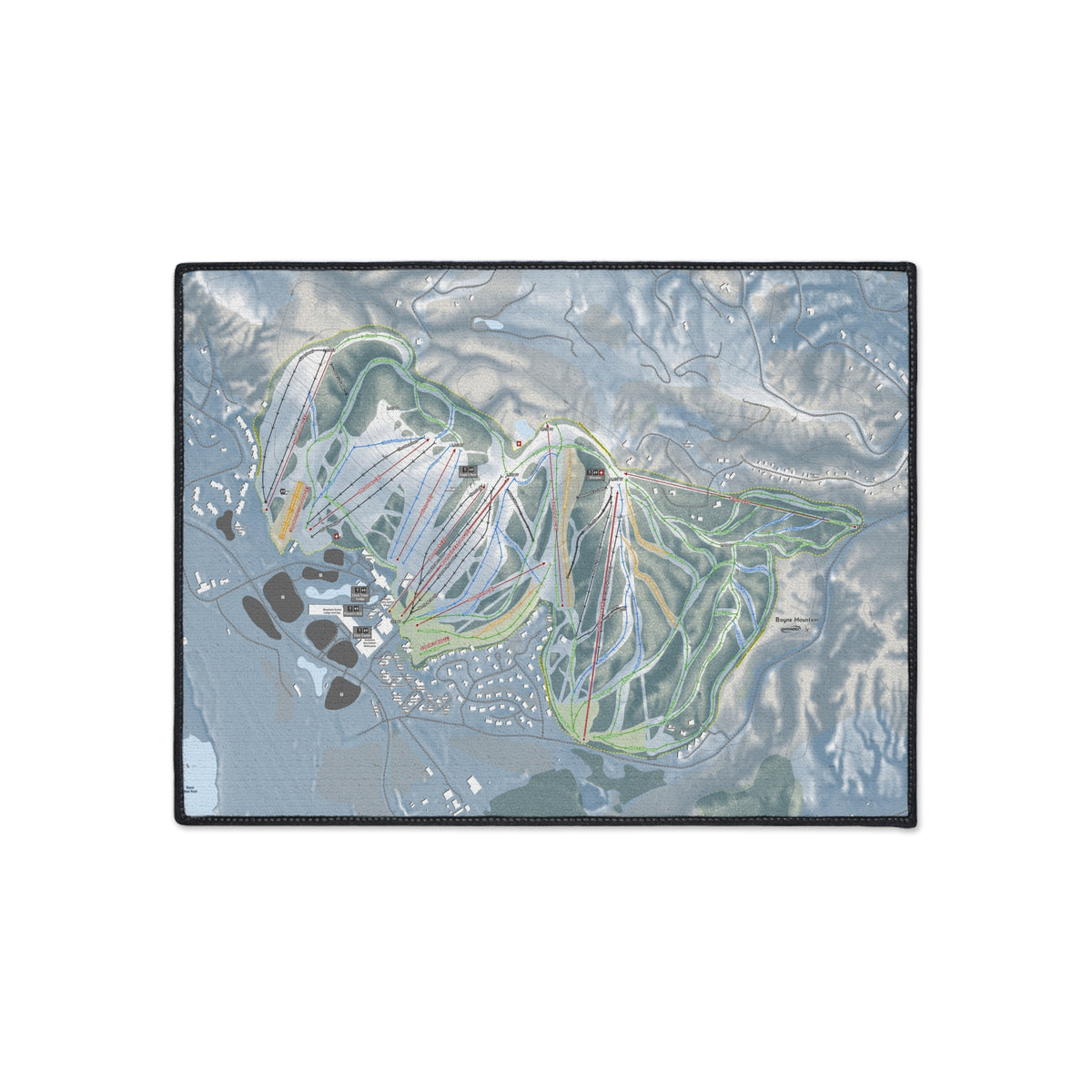 Boyne Mountain, Michigan Ski Resort Map Heavy Duty Floor Mat