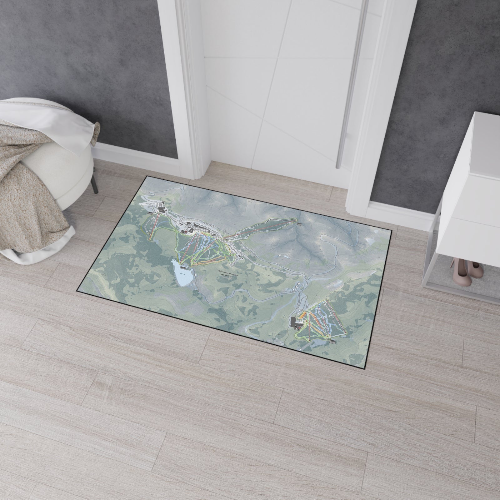 Snowshoe Mountain, West Virginia Ski Resort Map Heavy Duty Floor Mat