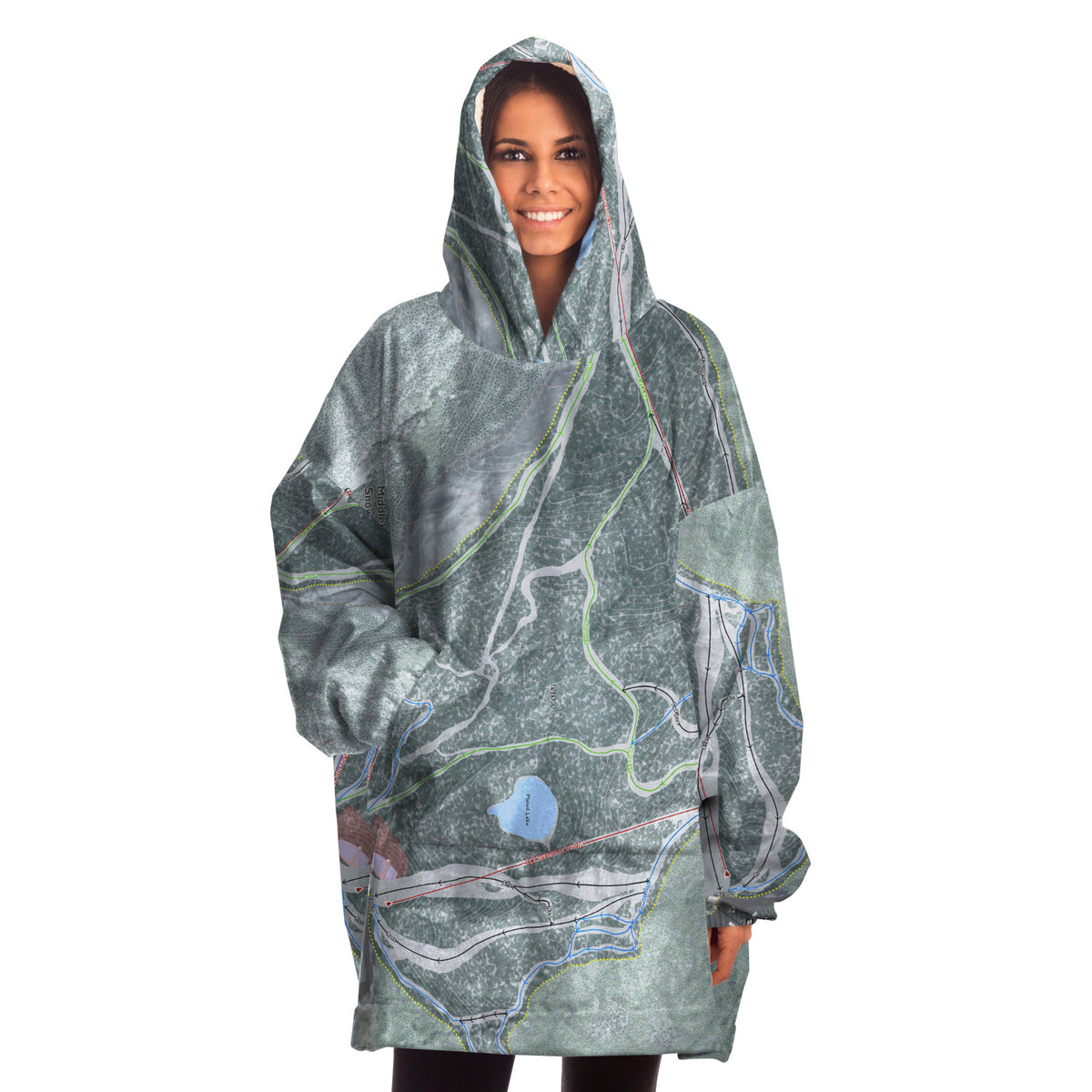 Middlebury Snow Bowl, Vermont Ski Trail Map - Snug Hoodie